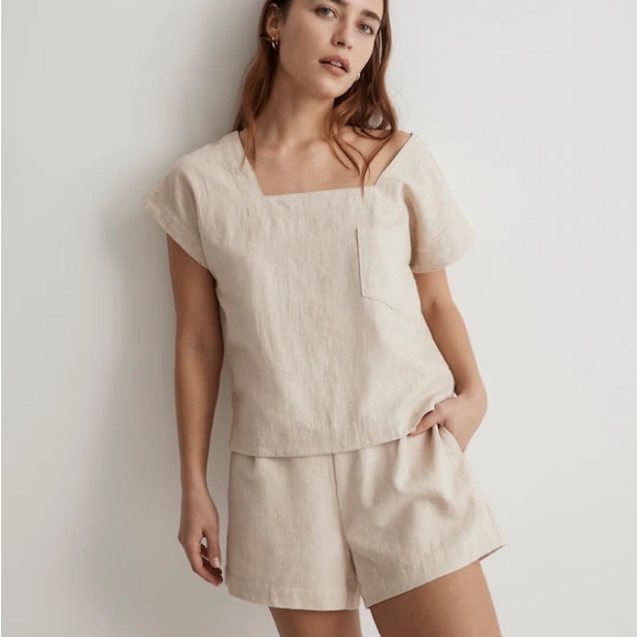 Madewell Tops - Madewell Natural Linen square neck top